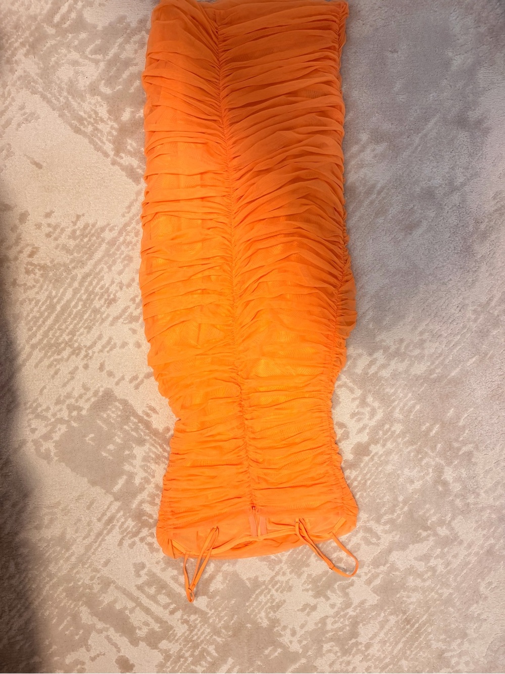 Aritzia (babaton) orange  Ruched Spaghetti-Strap Midi Dress - Picture 5 of 5